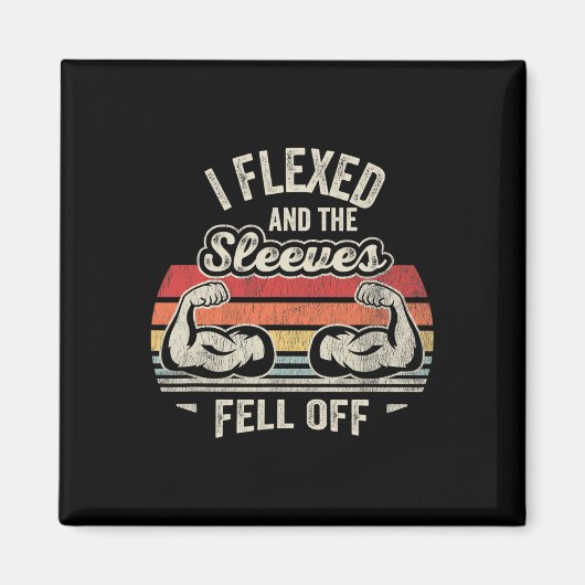 私は屈んで袖が筋肉から落ちた マグネット (正面)