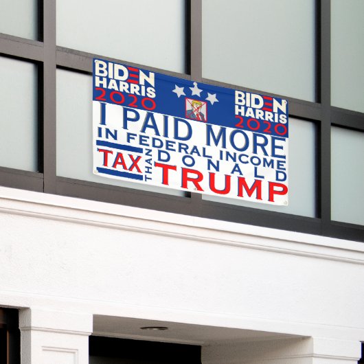 私は屋内の屋外のビニールより税金を払った 横断幕 (ビルの外側)