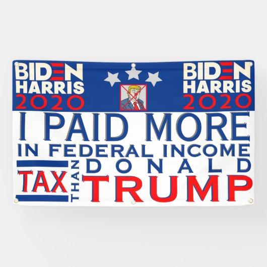 私は屋内の屋外のビニールより税金を払った 横断幕 (横)