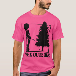 私は屋外キャンピングハイキングおもしろいハイカーC外にピーー Tシャツ