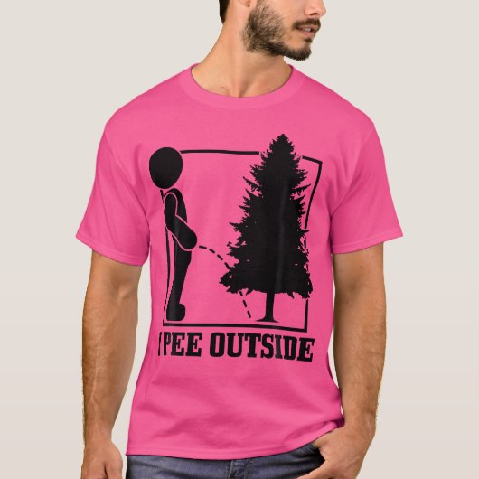 私は屋外キャンピングハイキングおもしろいハイカーC外にピーー Tシャツ (正面)