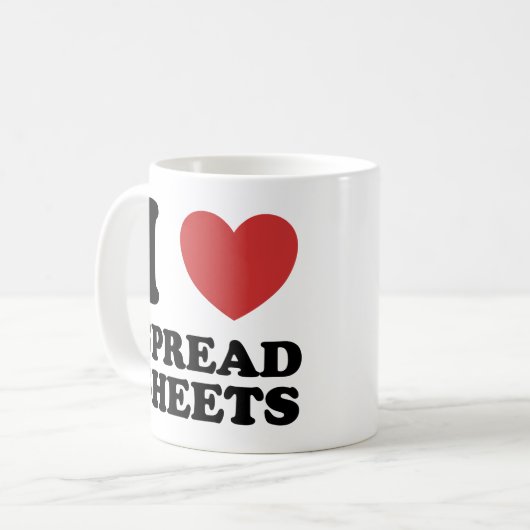 私は展開表のおもしろいな引用文を愛します コーヒーマグカップ (正面左)