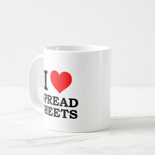 私は展開表を愛します コーヒーマグカップ (正面左)