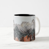 私は山および背部コーヒー・マグに愛します ツートーンマグカップ (正面右)