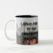 私は山および背部コーヒー・マグに愛します ツートーンマグカップ (左)