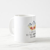 私は山および背部引用文のマグに愛します コーヒーマグカップ (正面左)