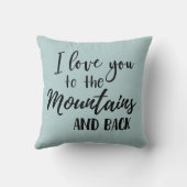 私は山および背部枕に愛します クッション (裏面)