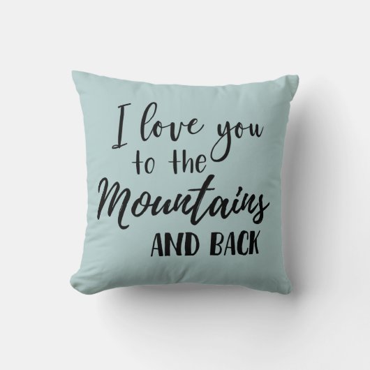 私は山および背部枕に愛します クッション (正面)