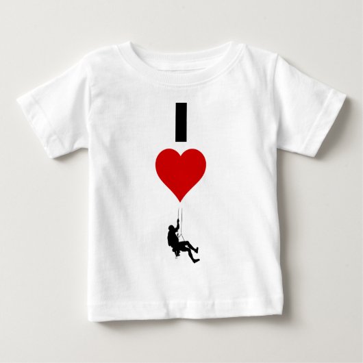 私は山の登山を愛します(縦) ベビーTシャツ (正面)