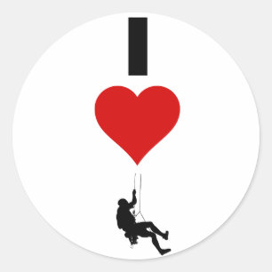 私は山の登山を愛します(縦) ラウンドシール