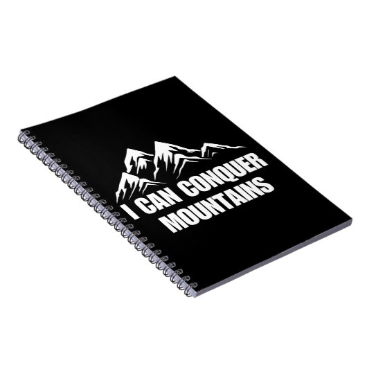 私は山を征服でき感動的引用文 ノートブック (右側)