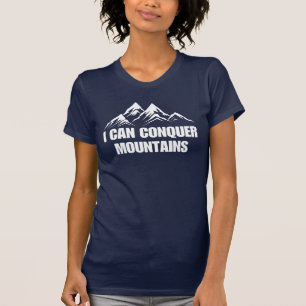 私は山を征服でき感動的引用文 Tシャツ