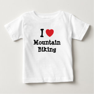 私は山サイクリングハートパーソナライズされた ベビーTシャツ