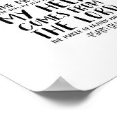 私は山、詩篇121:1-2に目を上げる ポスター (角)