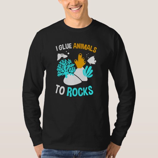 私は岩に動物を接着 – 魚のタンクまたはリーフキープイン Tシャツ (正面)