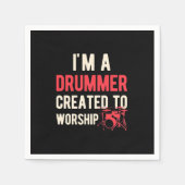 私は崇拝のために作られたドラマーだ スタンダードカクテルナプキン (正面)