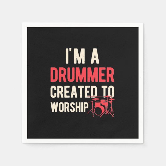 私は崇拝のために作られたドラマーだ スタンダードカクテルナプキン (正面)