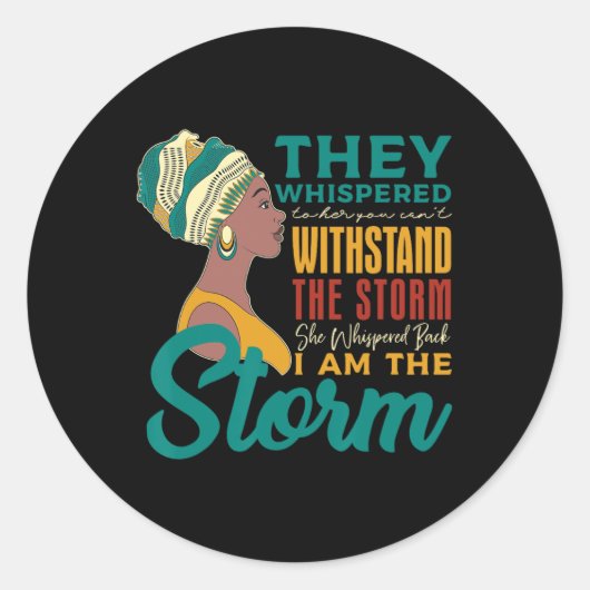 私は嵐のアフリカの黒いヒスターである後ろにささやいた ラウンドシール (正面)