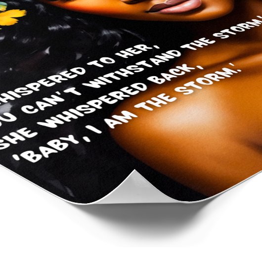 私は嵐のフローラ水の色ブラックウーマンアート ポスター (角)