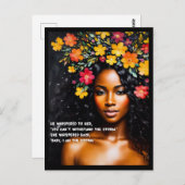 私は嵐のフローラ水の色ブラックウーマンアート ポストカード (正面/裏面)