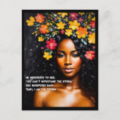 私は嵐のフローラ水の色ブラックウーマンアート ポストカード (正面)