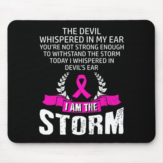 私は嵐の乳がん認識度ピンクリボン マウスパッド (正面)