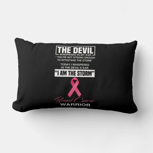 私は嵐の乳がん認識度ピンクリボン ランバークッション (正面)
