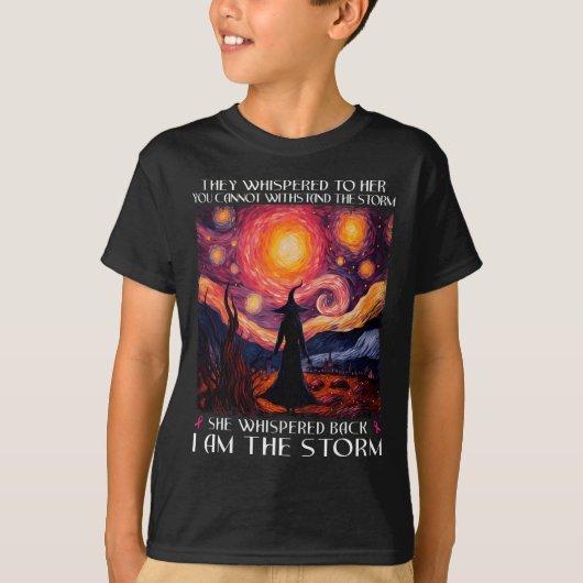 私は嵐の乳がん魔女ハロウィンスター Tシャツ (正面)