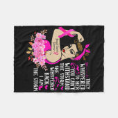 私は嵐の強い女性の乳がん戦士P フリースブランケット (正面(横))