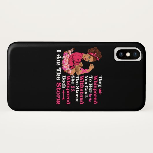 私は嵐の強い女性乳がん戦士 Case-Mate iPhoneケース (裏面(横))