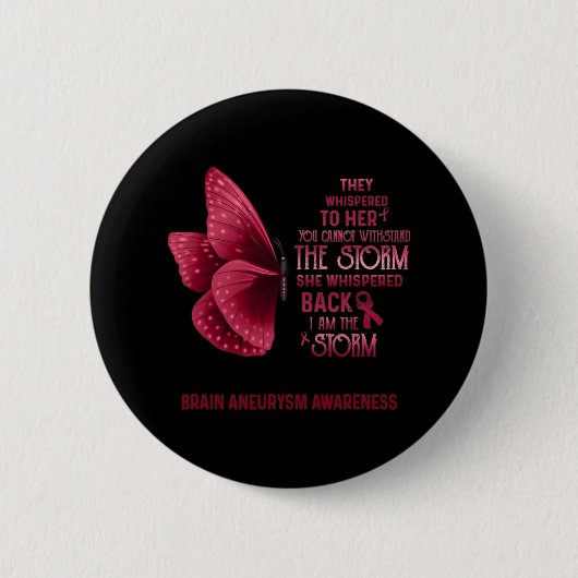 私は嵐の脳動脈瘤認識度蝶 缶バッジ (正面)
