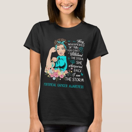 私は嵐の腹膜がん認識度 Tシャツ (正面)