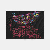 私は嵐の鎌状赤血球戦士バタフライ女性 フリースブランケット (正面(横))