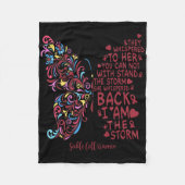 私は嵐の鎌状赤血球戦士バタフライ女性 フリースブランケット (正面)