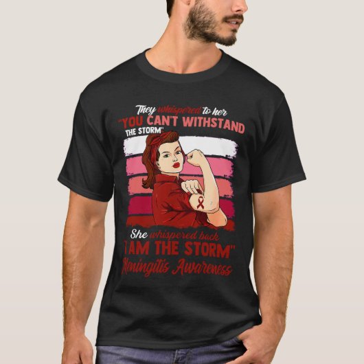 私は嵐の髄膜炎認識度 Tシャツ (正面)