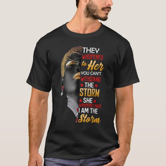 私は嵐の黒い歴史の女王メラニン・アフリカ Tシャツ (正面)