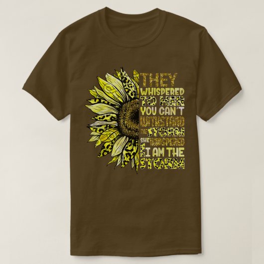 私は嵐ひまわり金ゴールド小児がん戦争 Tシャツ (デザイン正面)
