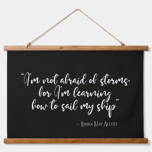 私は嵐を恐れていないリトル女性引用文 吊り下げ型タペストリー (正面)