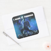 私は嵐を通してそれを作った – キリスト教の信仰 スクエアシール (封筒)