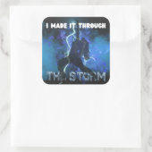 私は嵐を通してそれを作った – キリスト教の信仰 スクエアシール (バッグ)
