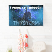 私は嵐を通してそれを作った – キリスト教の信仰 横断幕 (インサイチュ)