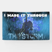 私は嵐を通してそれを作った – キリスト教の信仰 横断幕 (横)