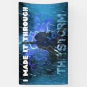 私は嵐を通してそれを作った – キリスト教の信仰 横断幕 (縦)