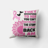 "私は嵐"ピンク感動的引用文デザイン クッション (裏面)