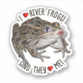 私は川のカエルが大好き シール (正面)