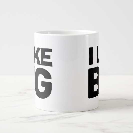 私は巨大な巨大なマグカップが好き ジャンボコーヒーマグカップ (正面)