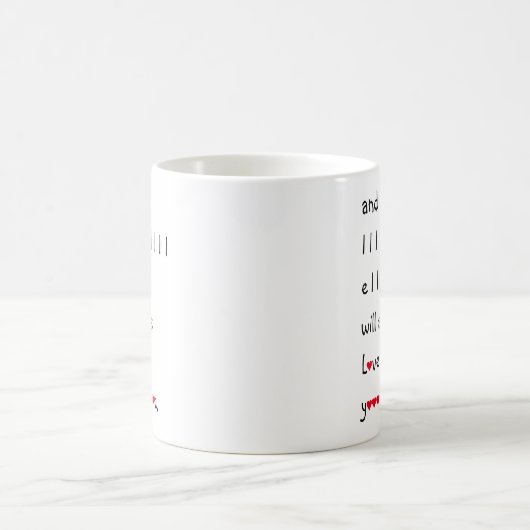 私は常おもしろいに君のユーモアのバレンタインデーを愛する コーヒーマグカップ (中央)