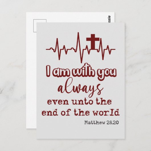 私は常にあなたとバイブルの聖句引用文 ポストカード (正面/裏面)
