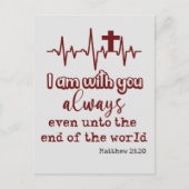 私は常にあなたとバイブルの聖句引用文 ポストカード (正面)