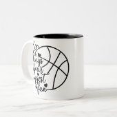 私は常にあなたの最大のファンバスケをする ツートーンマグカップ (正面左)